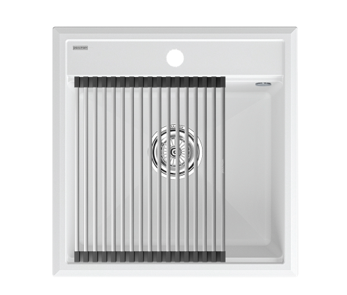 Кухонная мойка + коландер Paulmark PM115051-WH+R375-BS 50х51 цвет белый